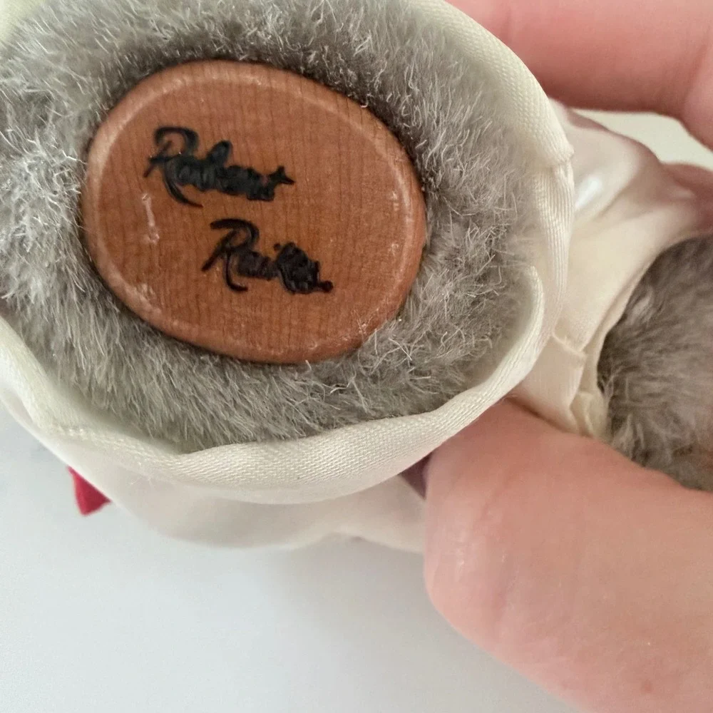 Robert Raikes Bears USA Olympic Wood Face Plush Nursery‎ Miniatures Grey 7in